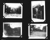 Photo Album, p. 12, Photographs "ONE-HALF OF THE WORLD DOES NOT KNOW HOW THE OTHER HALF LIVES."  Photograph No. 1 is a view of a combined stable and coal bin which now has been pressed into service as a home for a psychopathic woman, her illigitimate husband, and her five anemic children.  This group of seven individuals have for many months been eking out a bare existence by begging and stealing; and as a result, the husband is now in the Wayne County Detention Home, two of the boys have found their way into the Juvenile Detention Home, and the remaining three children have been taken frm the mother because of malnutrition and lack of satisfactory home care...  View No. 2 is a photo of a worker who has been fortunate enough to escape the suffocating heat of his crowded room and finds a bit of relief in the open on his ’roof garden’.  View No. 3 contrasts the crowded condition of the toiler in the slums with the great degree of freedom and comfort afforded to the owners of this stately residence."  "SOCIETY BREEDS CATTLE WITH CARE, BUT IGNORES EUGENICS FOR HUMAN WELFARE."  --Walter and Victor Reuther"