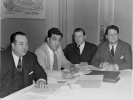 Left to Right:  R.J. Thomas, George Addes, Walter Reuther, Richard Frankensteen.  ca 1944.
