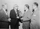 L-R Norm Matthews, Frank Turtle, Colorful UAW member and early, if not first Chrysler retiree, Walter Reuther, Emil Mazey