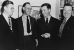 Left to Right:  Roy Reuther, Victor Reuther, Ted Reuther, and Walter Reuther at Walter’s Appoline Street home, Detroit. 1946
