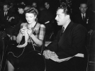 May Reuther knitting at a UAW convention.