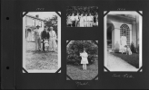 Photo Album 34 - Left - Valentine Reuther, Walter Reuther, Ana Reuther and Christine Reuther.  This may have been taken close to when Walter left for Detroit.  Top center - The four Reuther Brothers with an unidentified relative.  Center bottom - Christine Reuther.  Right - Tante (Aunt in German) Katie.