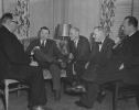 American Council on Productivity"Left to Right:  Will Lawther, President Executive Council, Trade Union Congress, Walter Reuther, Williamson, President General and Municipal Workers;  Arthur Deaken, President Transport and General Workers Union; Tewson, Sec. Gen., British Trades Union Congress."