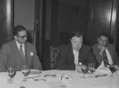 Walter Reuther in Paris-Left to Right:  N. Martin, Walter Reuther, Morris Weisz, Acting Director of the Lobor Division of USRO."August 3, 1953