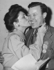 Victory Celebration - Atlantic City, N.J.:  Walter P. Reuther gets a victory kiss from his wife after being reelected president of the 920, 000-member United Auto Workers (CIO) at convention in Atlantic City.  Reuther, one of organized labor&squo;s most outspoken anti-communists, won by a landslide vote.  November 12, 1947