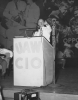 Walter Reuther delivering a speech at the 12th Constiutional Convention in Milwaukee Wisconson, 1949.
