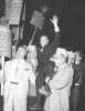 Walter Reuther and delegates celebrating a victory at the UAW 17th Constitutional Convention in Atlantic City N.J. Oct 9-16, 1959