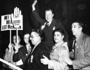 Walter Reuther celebrating with delegates at the 10th UAW Constitutional Convention in Atlantic City N.J. ca. 1946