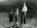 Walter Reuther fishing with his daughters.