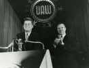 President John F. Kennedy and Walter Reuther at the 17th Constitutional Convention.
