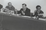 Walter Reuther addressing an audience while on trip in Japan.