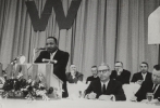 Martin Luther King, Jr. speaking at a UAW 25th anniversary dinner in Detroit, 1961.

Left to Right:  Dr. Martin Luther King Jr., Arthur Goldberg, Walter P. Reuther