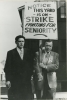 Ross D. Blood and Walter P. Reuther walking on picket line in Quincy, Massachusetts during the strike.  (Bethlehem Shipbuilding Corp.)